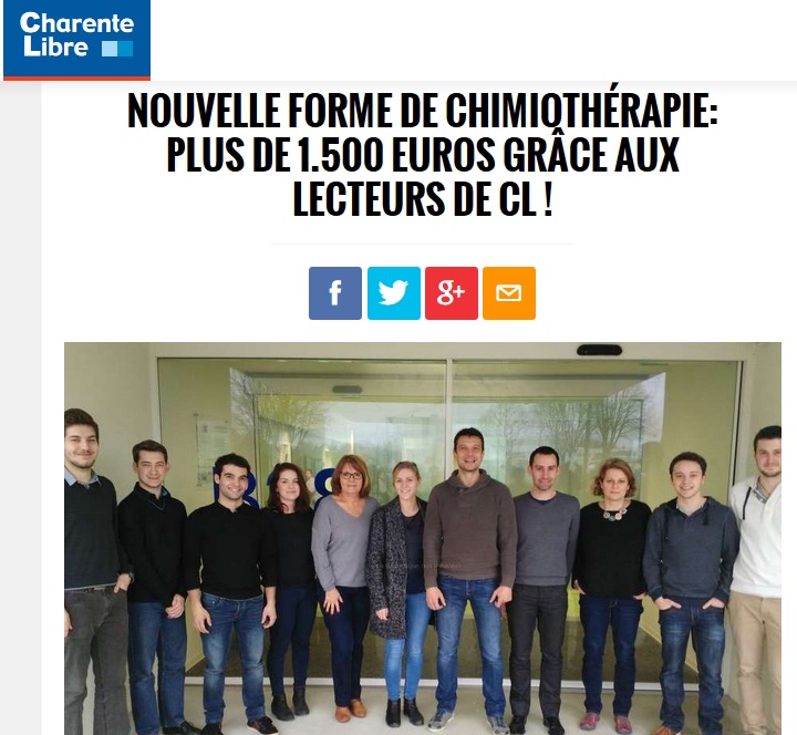 Nouvelle forme de chimiothérapie: plus de 1.500 euros grâce aux lecteurs de CL !